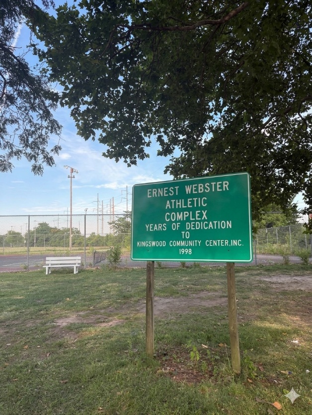 Ernest Webster Athletic Complex dedication sign