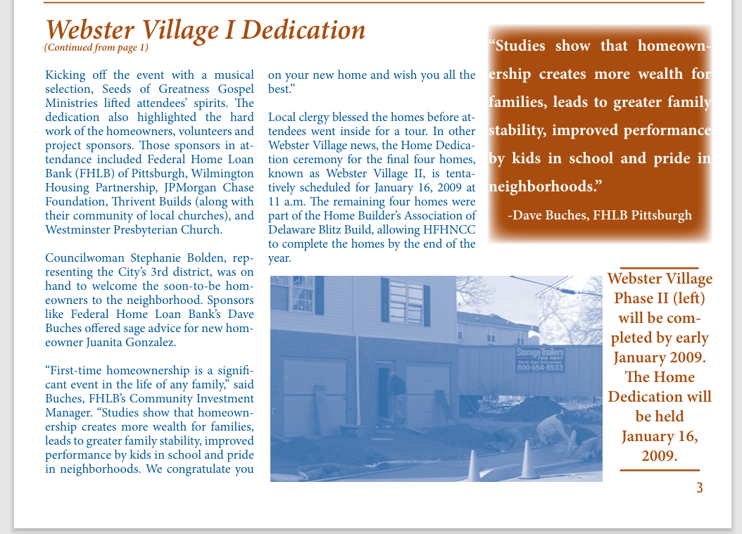 Webster Village Phase II construction site